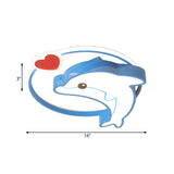 Blue Dolphin Led Acrylic Flush Mount Ceiling Light Fixture In Warm/White For Nursery