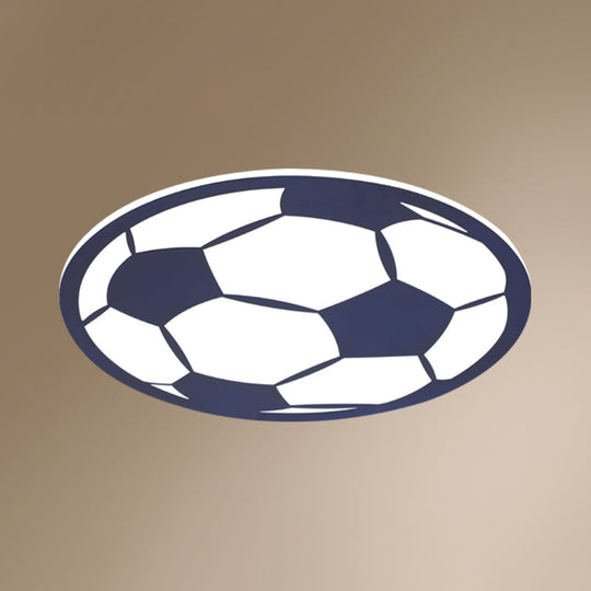 Cartoon Football Led Flush Ceiling Light For Nursery - White/Black/Pink