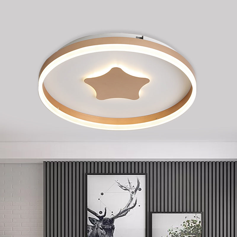 Minimalist Led Acrylic Star Flushmount Lighting In White Bedroom Flush Lamp - 16/19.5 Diameter / 16