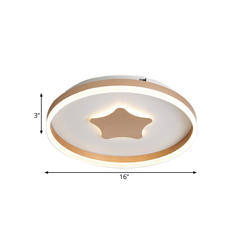 Minimalist Led Acrylic Star Flushmount Lighting In White Bedroom Flush Lamp - 16’/19.5’ Diameter