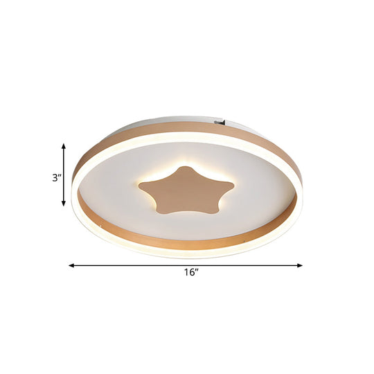 Minimalist Led Acrylic Star Flushmount Lighting In White Bedroom Flush Lamp - 16’/19.5’ Diameter