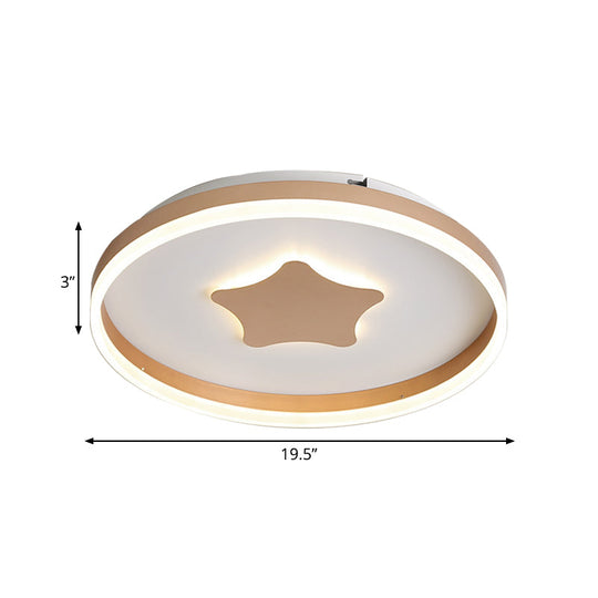 Minimalist Led Acrylic Star Flushmount Lighting In White Bedroom Flush Lamp - 16’/19.5’ Diameter