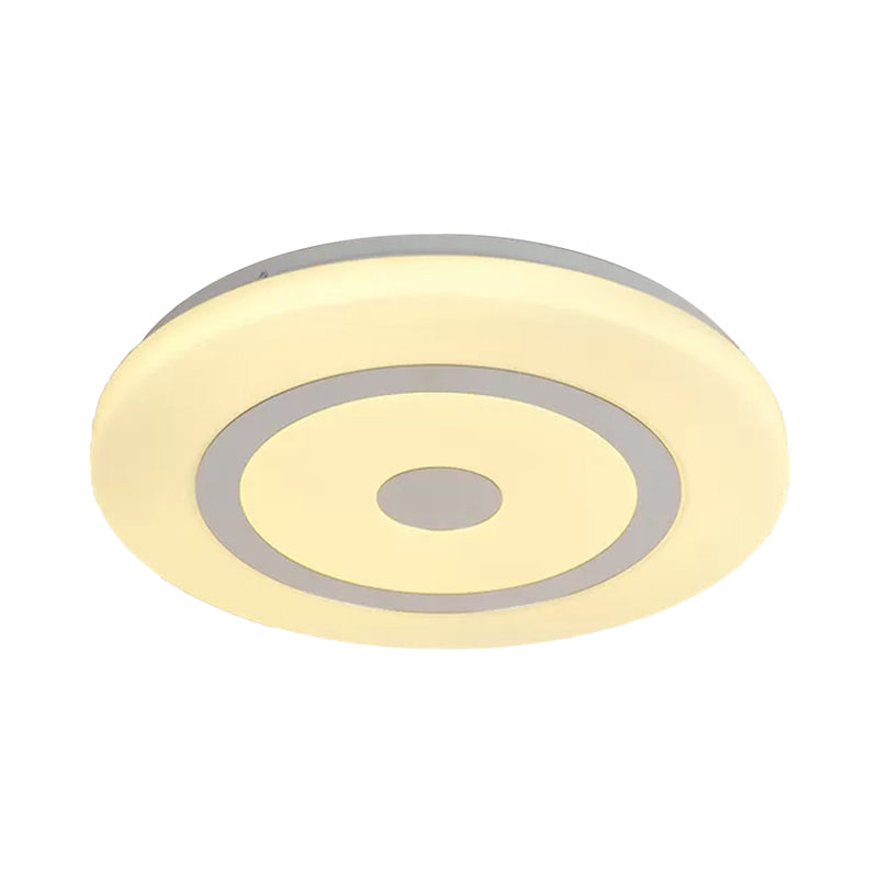 15/19 Contemporary Acrylic Led Round Flush Mount Fixture For Bedroom Lighting In Black And White
