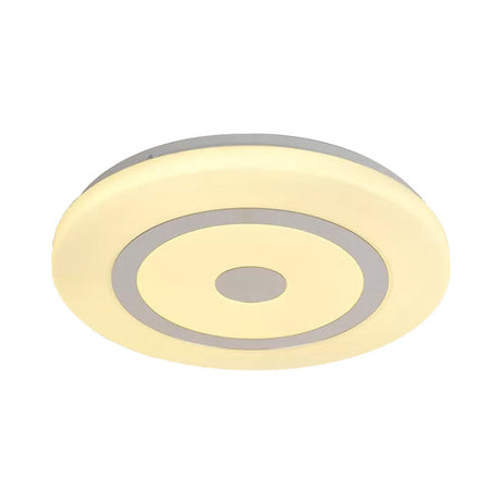15/19 Contemporary Acrylic Led Round Flush Mount Fixture For Bedroom Lighting In Black And White