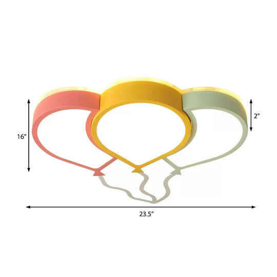 Kid’s Bedroom Led Ceiling Lamp In Macaron Loft Style - Acrylic Flat Balloon Design