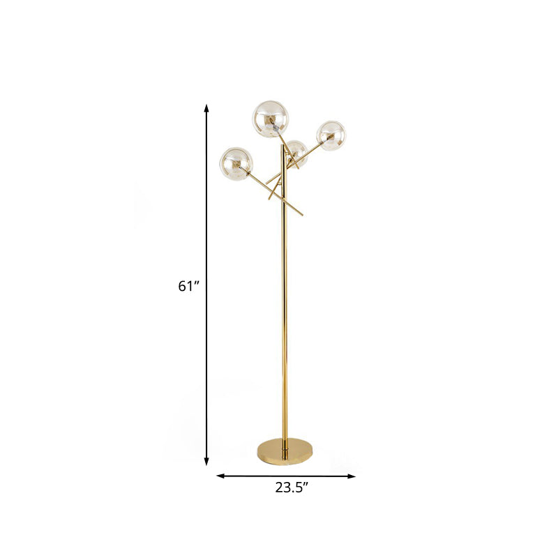Nordic Led Gold Tree-Like Metal Standing Lamp - Contemporary Floor Light For Living Room