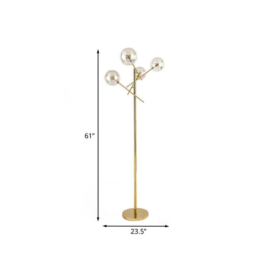 Nordic Led Gold Tree-Like Metal Standing Lamp - Contemporary Floor Light For Living Room