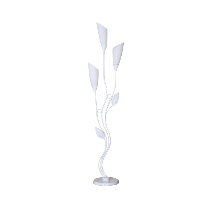 Modern Tree Floor Reading Lamp With Metallic Finish 3-Bulb Standing Light For Study Room Torchiere