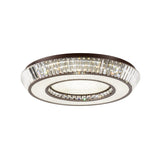 Modern Simple Crystal Block Led Coffee Flush Mount Lighting For Living Room