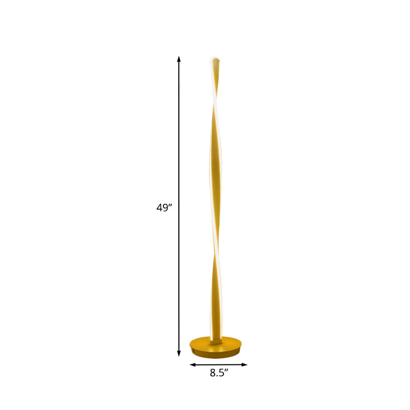 Nordic Led Twist Stick Floor Lamp - Illuminating Yellow Accent For Living Room