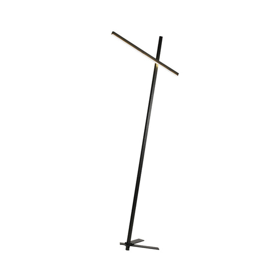 Modern Black Cross-Shaped Led Floor Reading Lamp For Bedroom