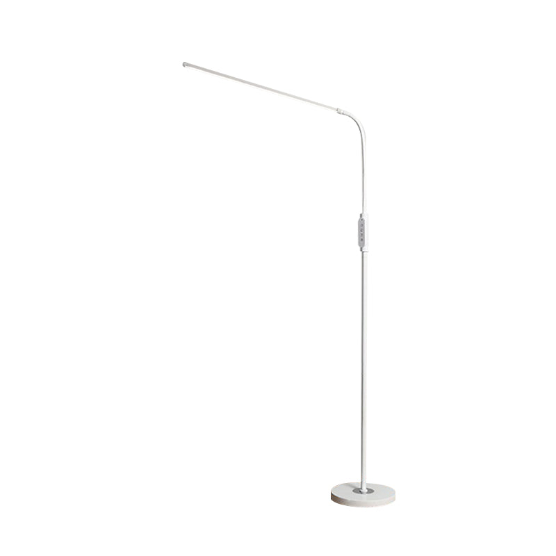 Modernist Adjustable Metallic Linear Standing Lamp - Black/White Led Floor Reading Light