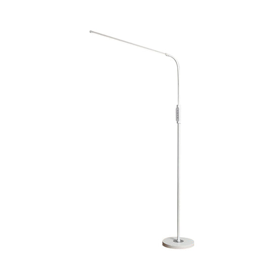 Modernist Adjustable Metallic Linear Standing Lamp - Black/White Led Floor Reading Light