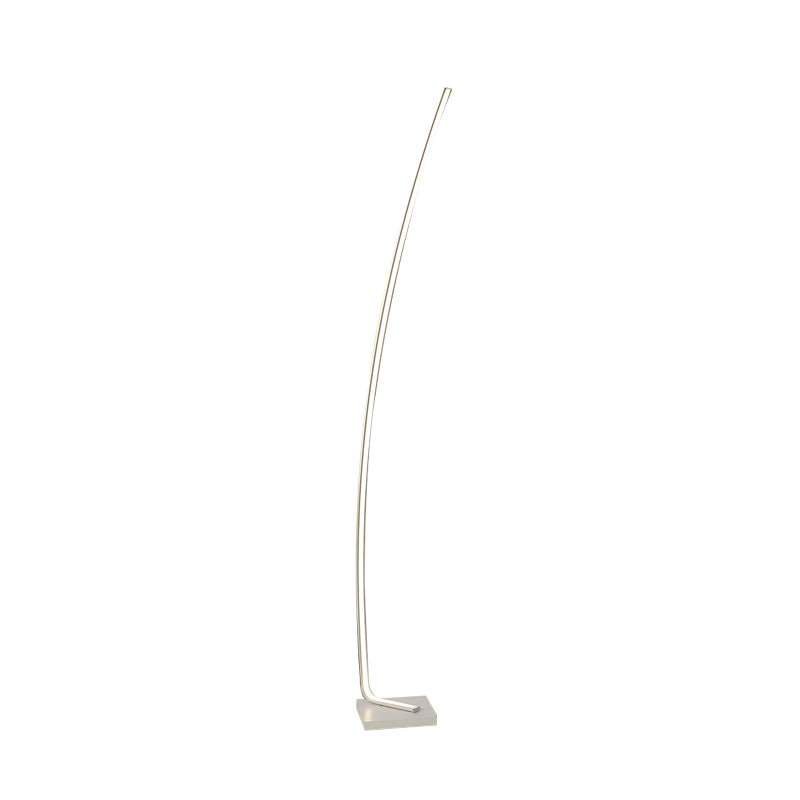 Metallic Curved Led Floor Lamp - Sleek Black/White/Gold Design For Reading Bedside And Stand-Up
