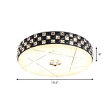 Modern Crystal-Encrusted Led Black Ceiling Mounted Flushmount Lamp For Bedroom