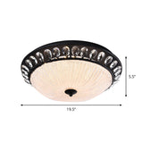 Modern Led Black Flushmount Light For Bedroom - Clear Crystal Glass Dome
