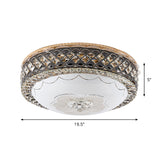 Modern Led Flush Crystal Ceiling Fixture In Black For Bedroom