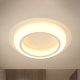 Nordic Led Circle Ceiling Light In Acrylic - Sleek Flush Mount For Bedroom White