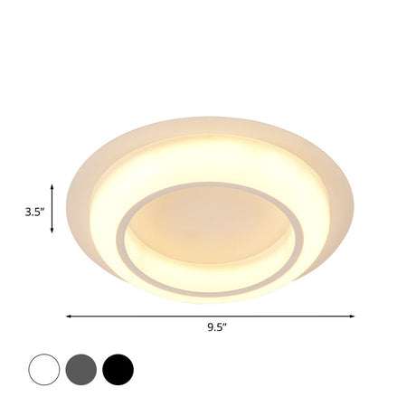 Nordic Led Circle Ceiling Light In Acrylic - Sleek Flush Mount For Bedroom