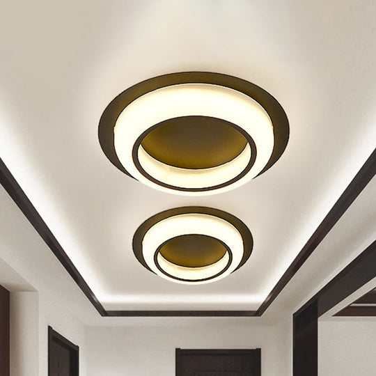 Nordic Led Circle Ceiling Light In Acrylic - Sleek Flush Mount For Bedroom Grey
