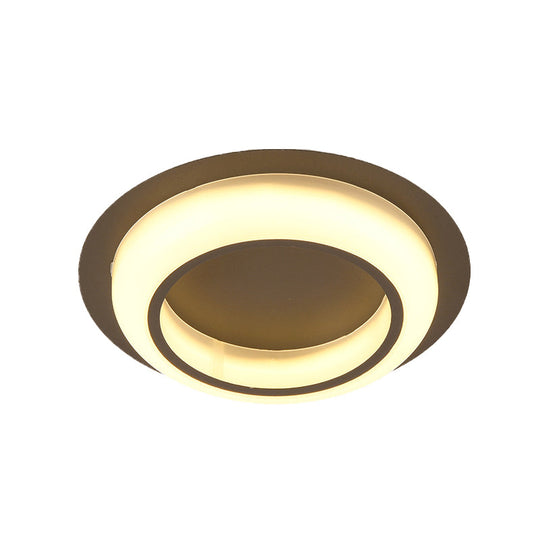 Nordic Led Circle Ceiling Light In Acrylic - Sleek Flush Mount For Bedroom