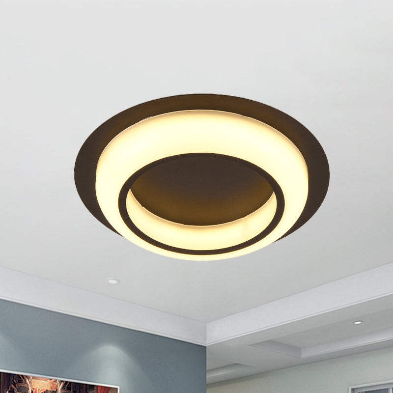 Nordic Led Circle Ceiling Light In Acrylic - Sleek Flush Mount For Bedroom
