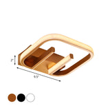 Geometric Led Ceiling Light In Nordic White/Black/Gold With Metallic Finish - Perfect For Hallways