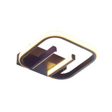 Geometric Led Ceiling Light In Nordic White/Black/Gold With Metallic Finish - Perfect For Hallways