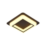 Contemporary Acrylic Led Flush Light For Bedroom - Square Ceiling Mount In White/Black/Grey