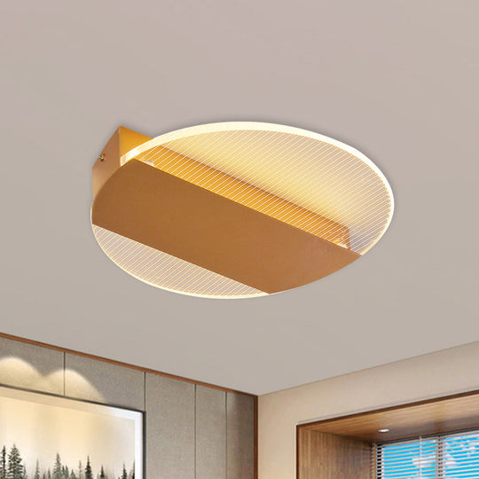 Minimal Geometric Flushmount Led Ceiling Light In Black/White/Gold - White/Warm Lighting Gold / Warm