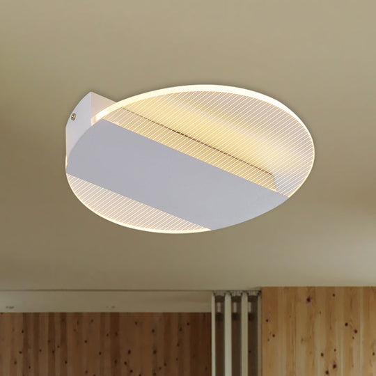 Minimal Geometric Flushmount Led Ceiling Light In Black/White/Gold - White/Warm Lighting White /