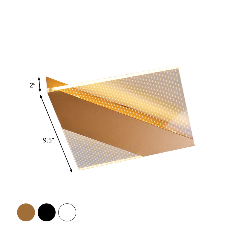 Modern Geometric Led Ceiling Lamp - Black/White/Gold Flush Mount For Bedroom White/Warm Light