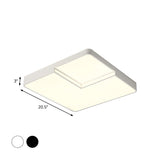 Modern Led Square Flush Mount Ceiling Light Fixture - White/Black White/Warm (16.5’/20.5’ W)
