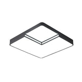 Modern Led Square Flush Mount Ceiling Light Fixture - White/Black White/Warm (16.5/20.5 W)