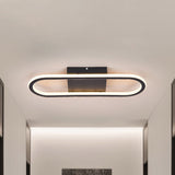 Ellipse Led Ceiling Light - 15/19 Metal Flush Mount Simple Black/White Design White/Warm Glow Black