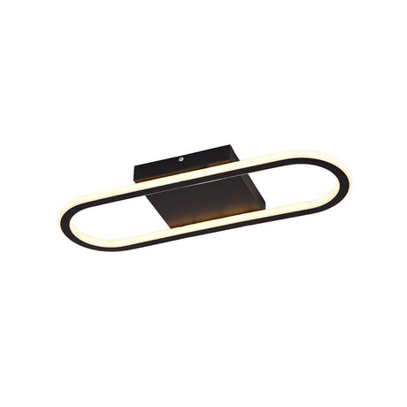 Ellipse Led Ceiling Light - 15/19 Metal Flush Mount Simple Black/White Design White/Warm Glow