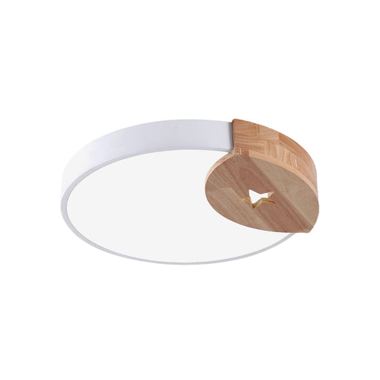 9’/12’ Circle White Led Flush Light With Acrylic Ceiling Mount - Modern White/Warm