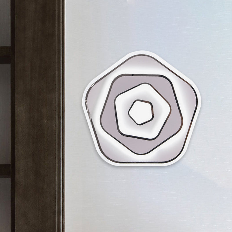 White Scandinavian Led Acrylic Sconce Light For Study Room - Wall Lighting Fixture With Warm And