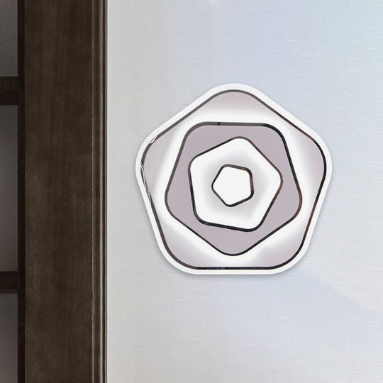 White Scandinavian Led Acrylic Sconce Light For Study Room - Wall Lighting Fixture With Warm And