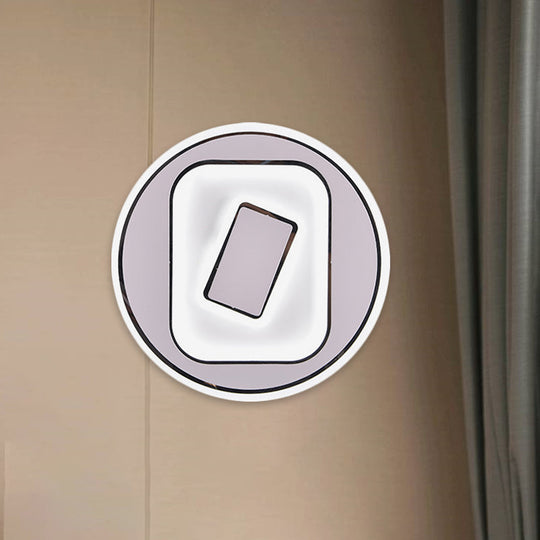 White Scandinavian Led Acrylic Sconce Light For Study Room - Wall Lighting Fixture With Warm And