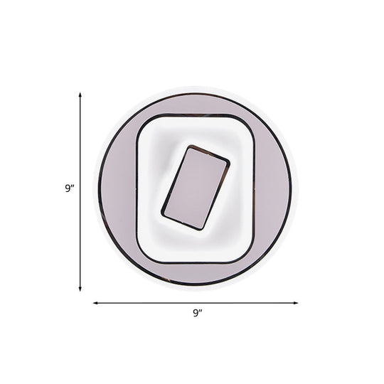 White Scandinavian Led Acrylic Sconce Light For Study Room - Wall Lighting Fixture With Warm And