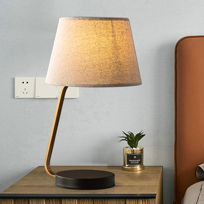 Océane - Nordic Urn-Like Reading Light Metal 1 Head Bedroom Nightstand Lamp With Fabric Shade In