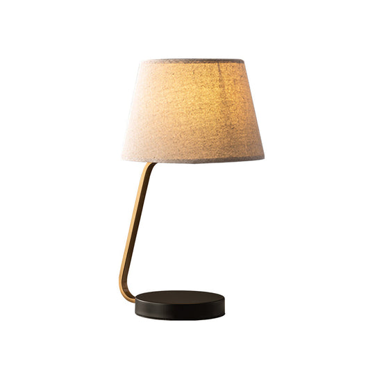 Océane - Nordic Urn-Like Reading Light Metal 1 Head Bedroom Nightstand Lamp With Fabric Shade In
