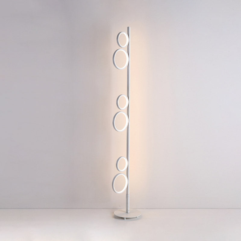 Nordic Acrylic Led Floor Lamp - Sphere Shape Stand Up Light Black/White/Gold Warm/White Lighting