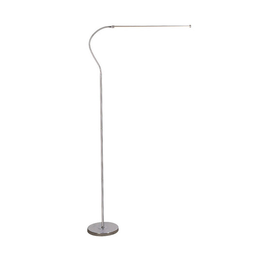 Stylish Silver Led Floor Lamp With Gooseneck Arm Perfect For Study Room