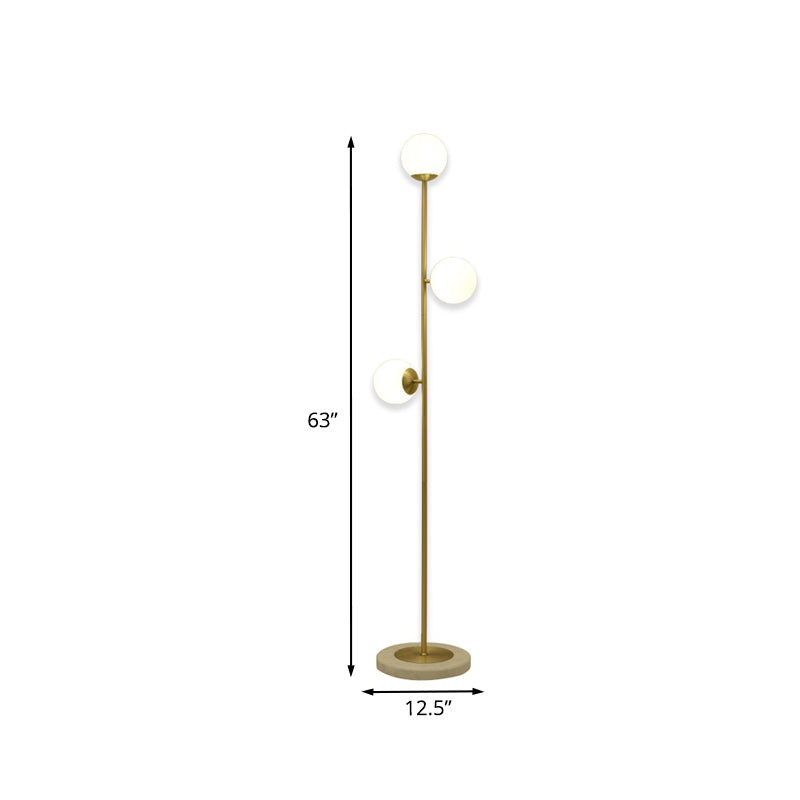 Sleek Led Floor Reading Lamp With Brass Stand Perfect Lighting For Living Room