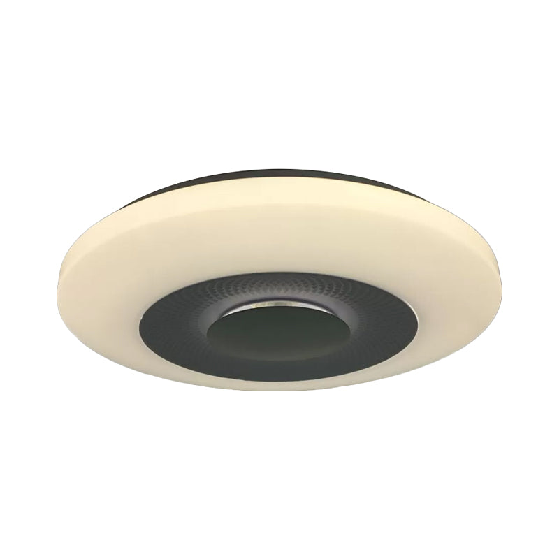 Modern Led Bedroom Flush Mount Fixture With Airship Acrylic Shade In Warm/Natural Light - White
