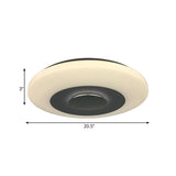 Modern Led Bedroom Flush Mount Fixture With Airship Acrylic Shade In Warm/Natural Light - White