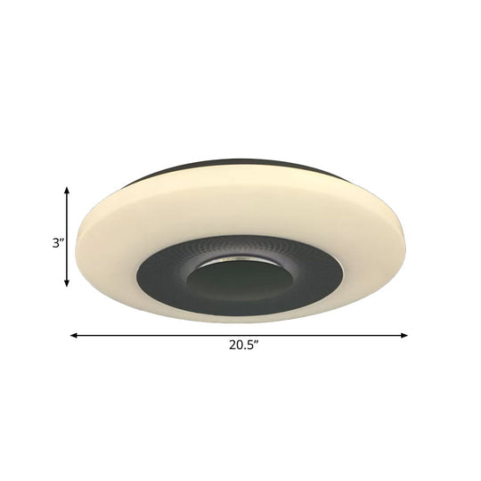 Modern Led Bedroom Flush Mount Fixture With Airship Acrylic Shade In Warm/Natural Light - White