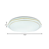 Modern White Led Acrylic Ceiling Lamp - 16/19.5 Geometry Flushmount For Bedroom Lighting